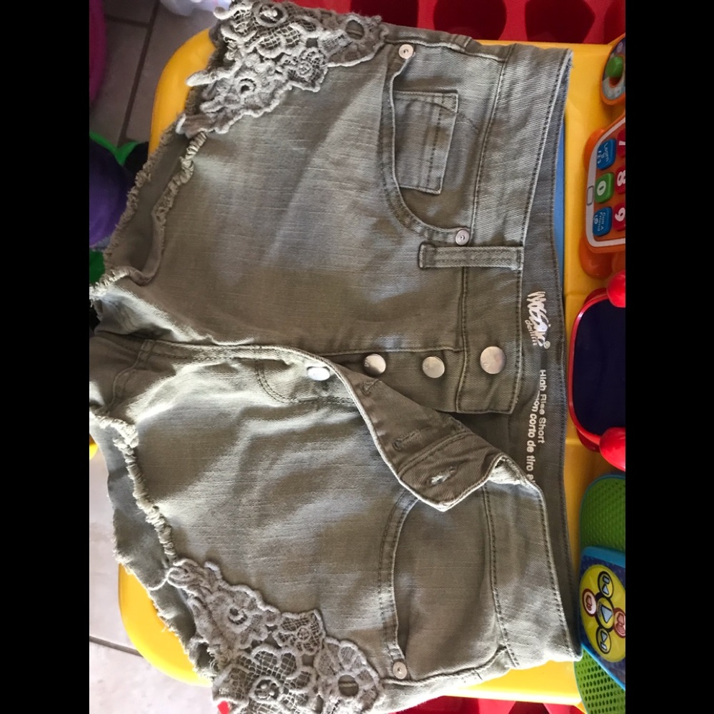 Green high rise shorts!